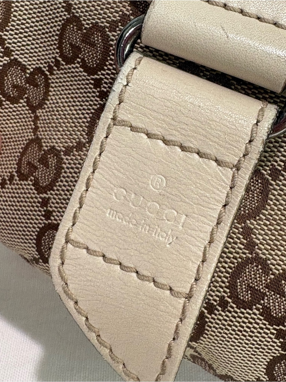 Authentic Gucci GG Canvas Leather Belt Crossbody waist Bag with Dust Cover - Picture 7 of 16